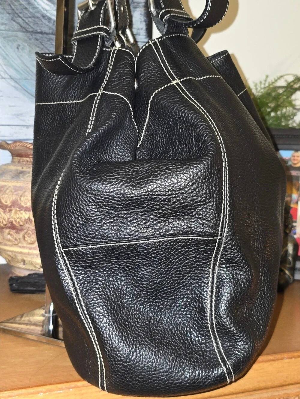 Mauritzio Taiuti Large Pebbled Leather Hobo. Made In Italy.